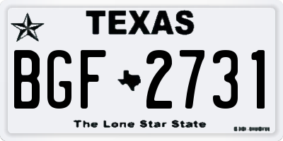 TX license plate BGF2731