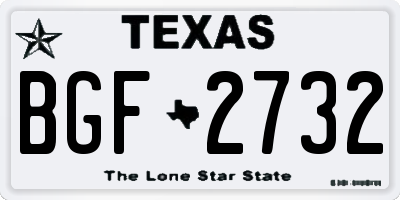 TX license plate BGF2732