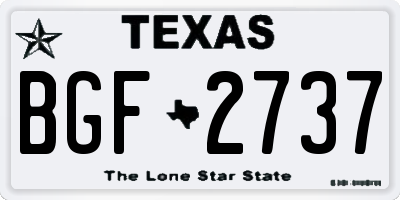 TX license plate BGF2737