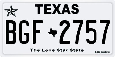 TX license plate BGF2757