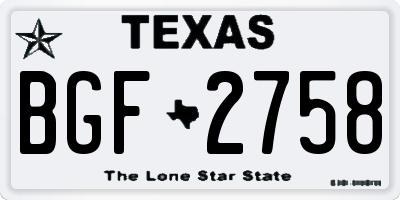 TX license plate BGF2758