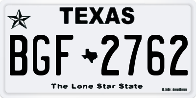 TX license plate BGF2762