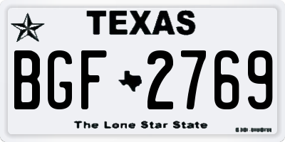 TX license plate BGF2769