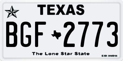 TX license plate BGF2773