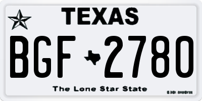TX license plate BGF2780