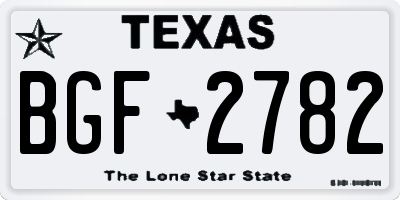 TX license plate BGF2782