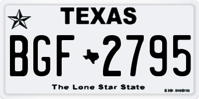 TX license plate BGF2795