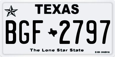 TX license plate BGF2797