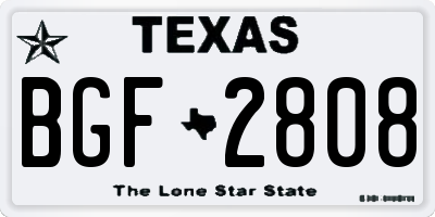 TX license plate BGF2808