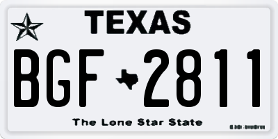 TX license plate BGF2811