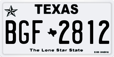TX license plate BGF2812