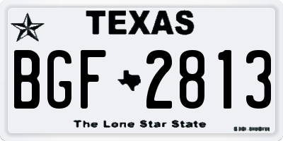 TX license plate BGF2813