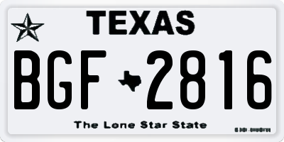 TX license plate BGF2816