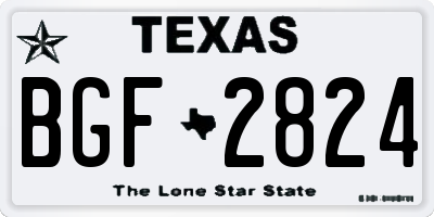 TX license plate BGF2824