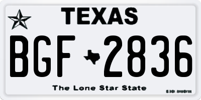 TX license plate BGF2836