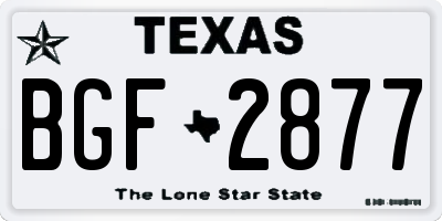 TX license plate BGF2877