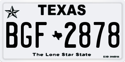 TX license plate BGF2878