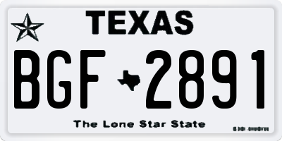 TX license plate BGF2891