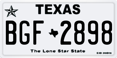 TX license plate BGF2898