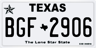 TX license plate BGF2906