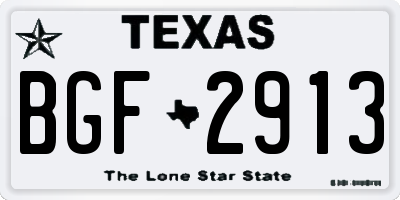 TX license plate BGF2913