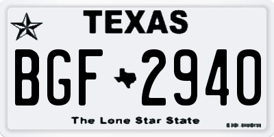 TX license plate BGF2940