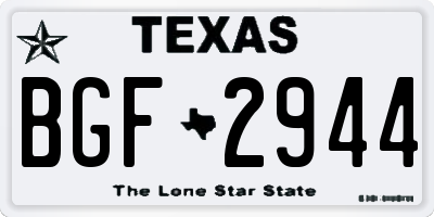 TX license plate BGF2944