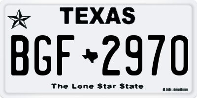 TX license plate BGF2970