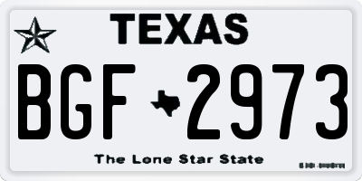 TX license plate BGF2973