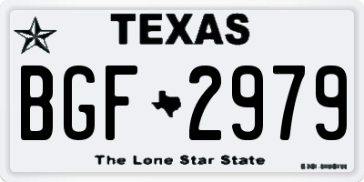 TX license plate BGF2979