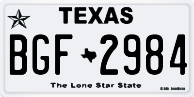 TX license plate BGF2984