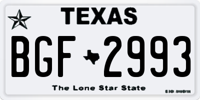 TX license plate BGF2993