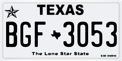 TX license plate BGF3053