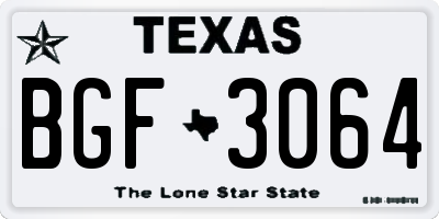 TX license plate BGF3064