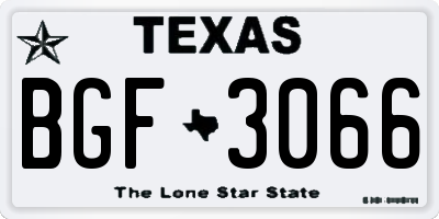 TX license plate BGF3066
