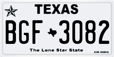 TX license plate BGF3082