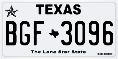 TX license plate BGF3096