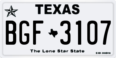 TX license plate BGF3107