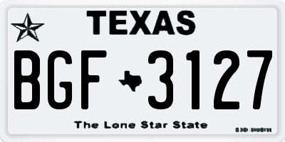 TX license plate BGF3127