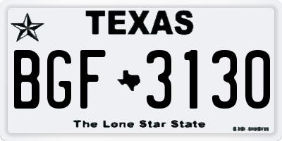 TX license plate BGF3130