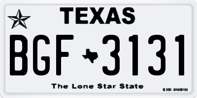 TX license plate BGF3131