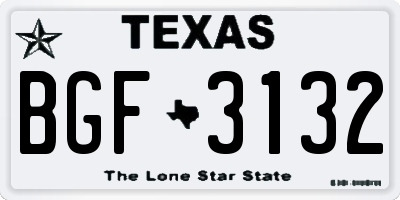 TX license plate BGF3132