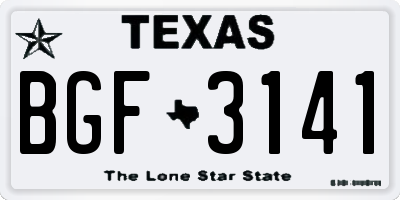 TX license plate BGF3141
