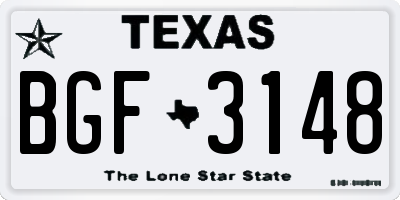 TX license plate BGF3148