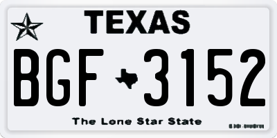 TX license plate BGF3152