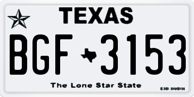 TX license plate BGF3153