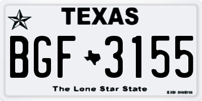 TX license plate BGF3155