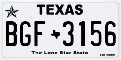 TX license plate BGF3156