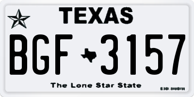 TX license plate BGF3157