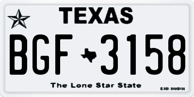 TX license plate BGF3158